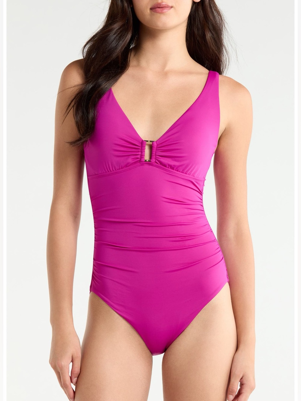 NWT Ralph Lauren Women’s Ring Underwire One-Piece Pink Plumeria Swimsuit Size 16